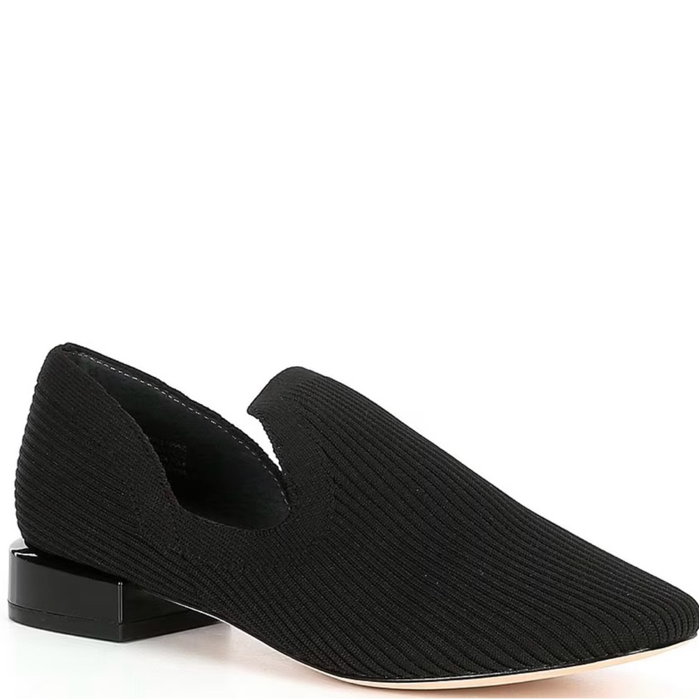Delta Black Flats with Seamless Knit Design